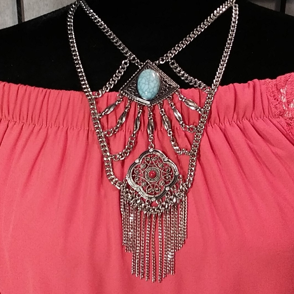 Off the shoulder swing dress with neck piece!! - Picture 5 of 10